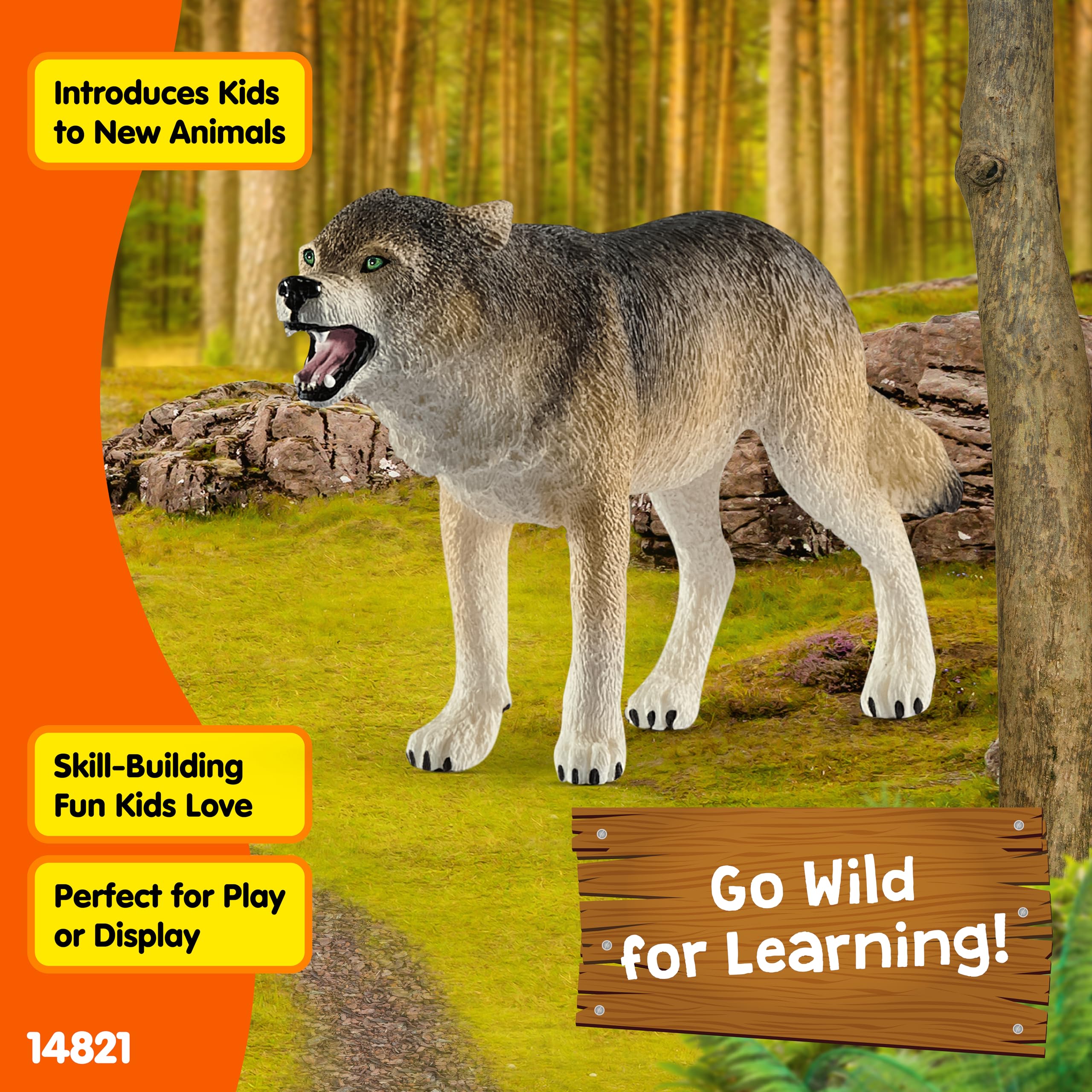 Amazon.com: Schleich Wild Life Realistic Prowling Gray Wolf